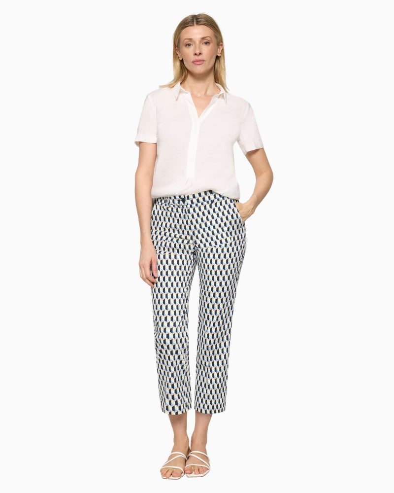 Betty Barclay Business Trousers blue green graphic full outfit view