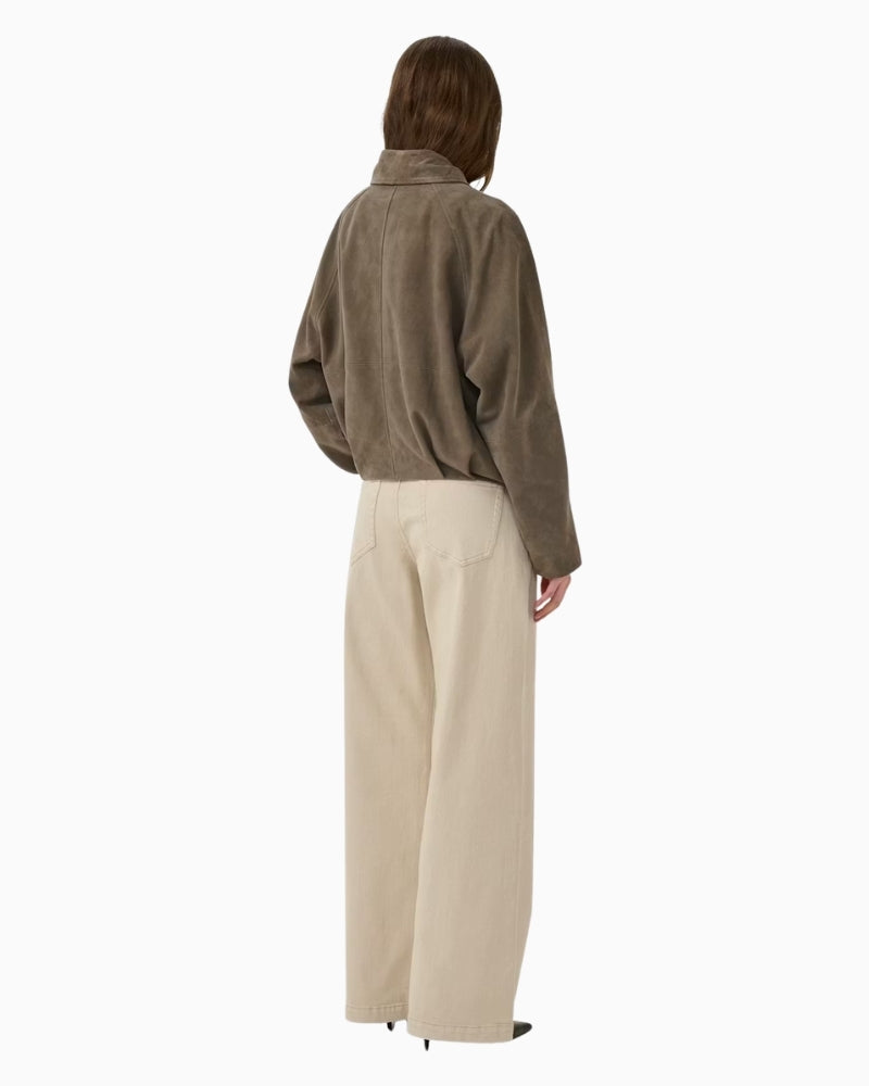 My Essential Wardrobe MWPetra Suede Jacket major brown back view