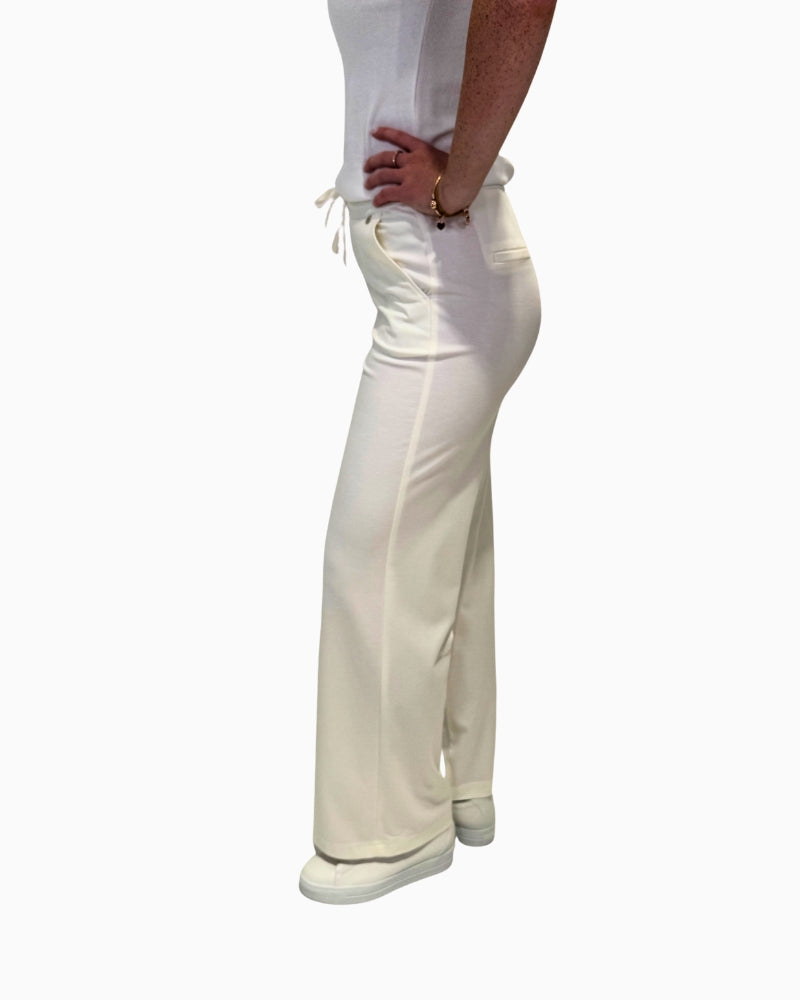 Side view of Robell Kati trousers featuring drawstring waistband and side pockets