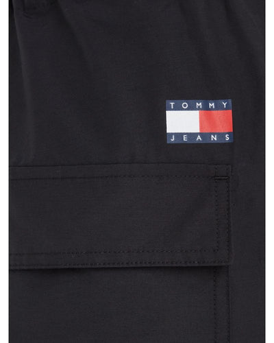 Tommy Jeans - Cotton Nylon Parachute Pant in Black - Close View