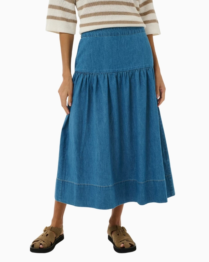 Part Two NelliaPW Skirt Medium Blue Denim front view