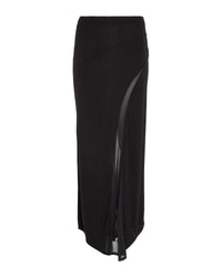 Calvin Klein - Fluid Jersey Panel Skirt in Black - Front View