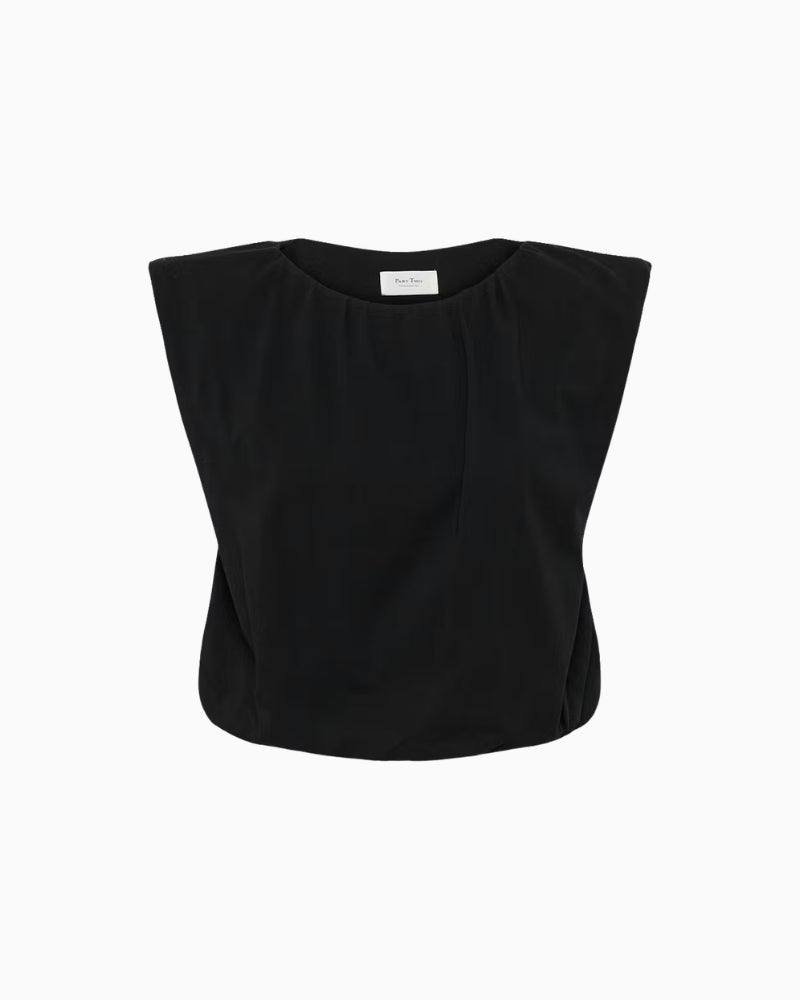 Part Two BerthinePW Top in black neckline detail