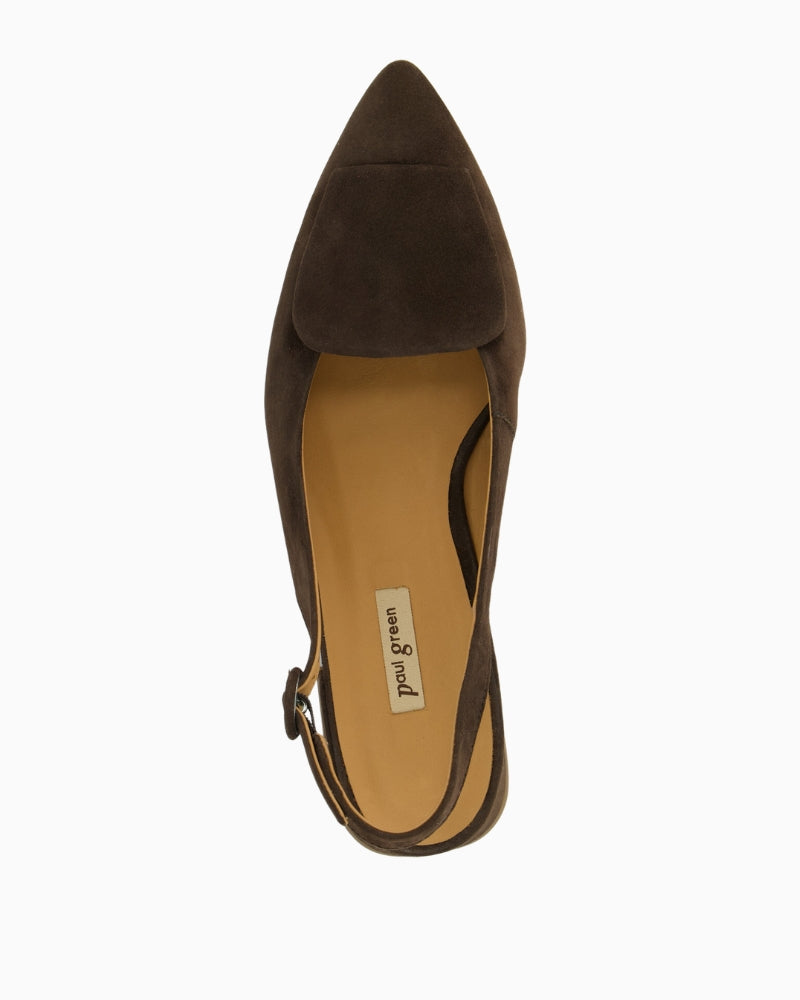 Paul Green Sling-Back Wedges in Brown top view