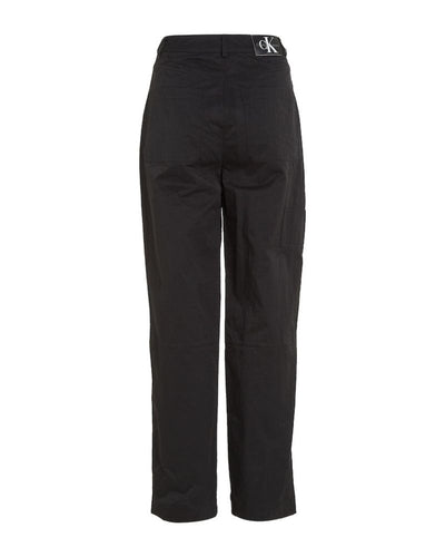 Calvin Klein - Logo Belt High Rise Relaxed Trousers in Black - Back View
