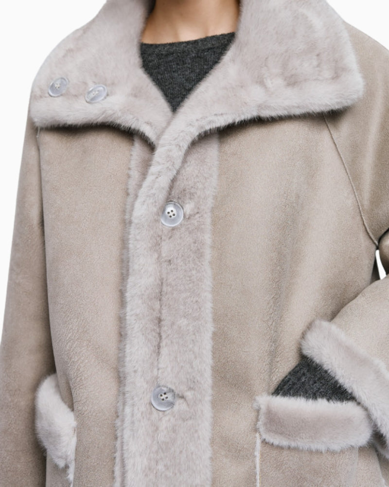 Close-up of faux fur texture and soft finish