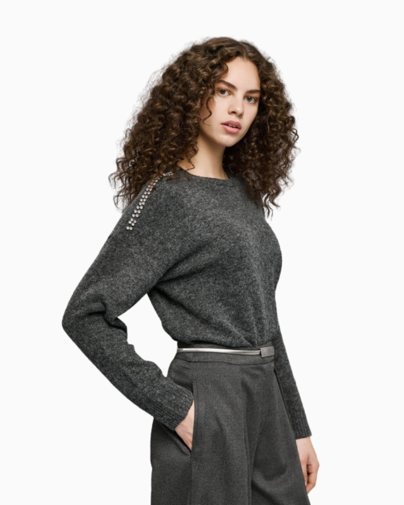 Side view showing relaxed fit and soft texture