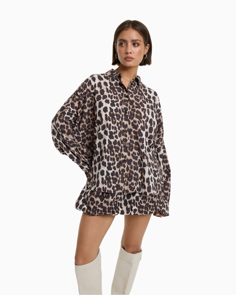 Alix The Label animal blouse front view – Áines Boutique
