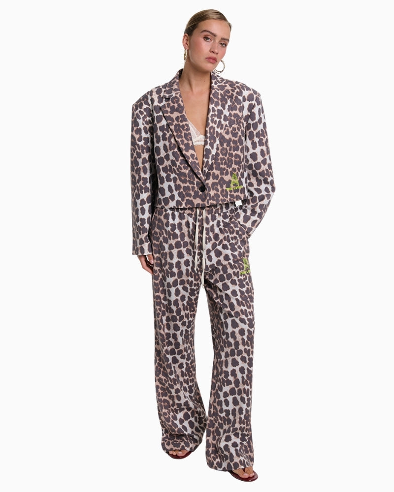 Woman wearing Alix The Label animal wide leg pants – Áines Boutique
