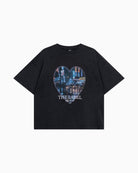 Alix The Label charcoal grey cotton T-shirt with city heart photoprint