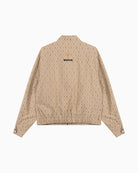 Back view of Alix logo jacket showing bold embroidered bull design