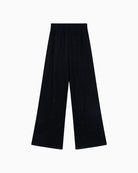 Front view of cotton joggers with elastic waistband and side pockets