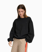 Alix The Label black sweater in cotton blend with bold photoprint back