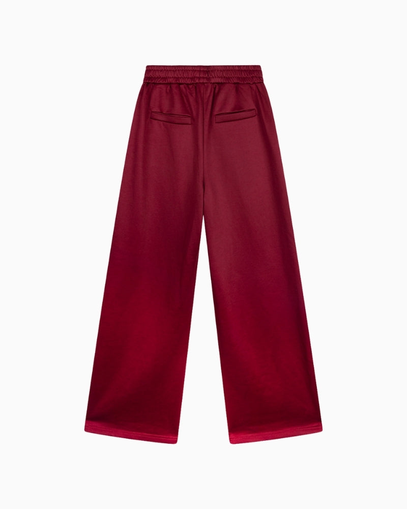 Back view of Alix wide-leg training sweat pants in bordeaux