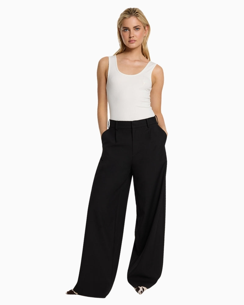 Alix The Label black wide-leg trousers in suiting fabric with high waist