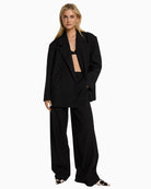 Alix The Label black wide-leg trousers in suiting fabric with high waist