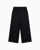 Front view of Alix tailored trousers in black with zip and hook closure