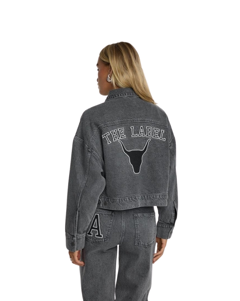 Alix The Label - Cropped Tape Denim Jacket