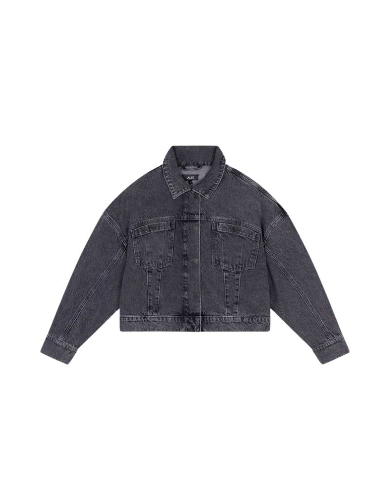 Alix The Label - Cropped Tape Denim Jacket