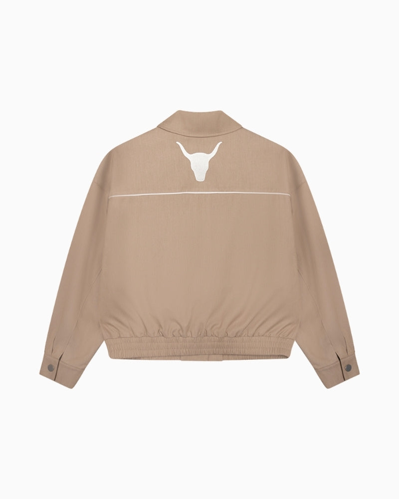 Alix The Label 2 tone jacket camel back view detail