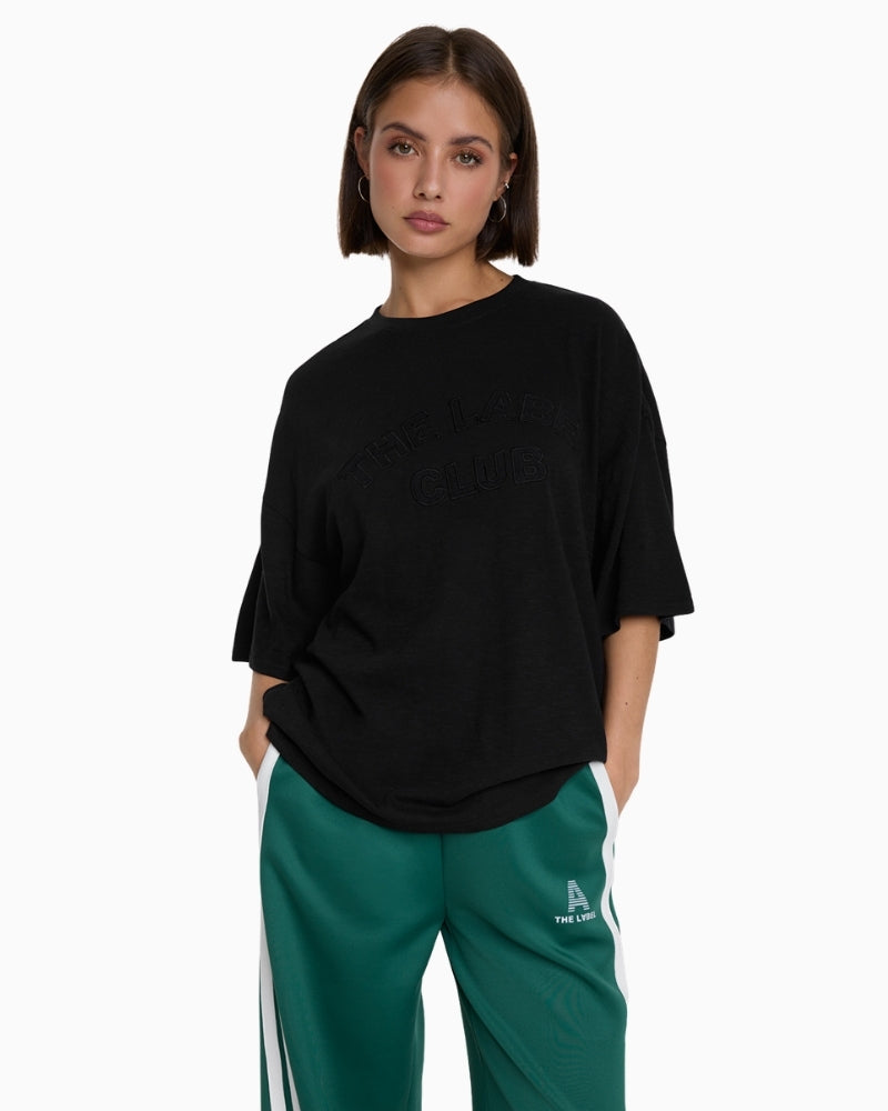 Alix The Label slub T-shirt black front view relaxed fit