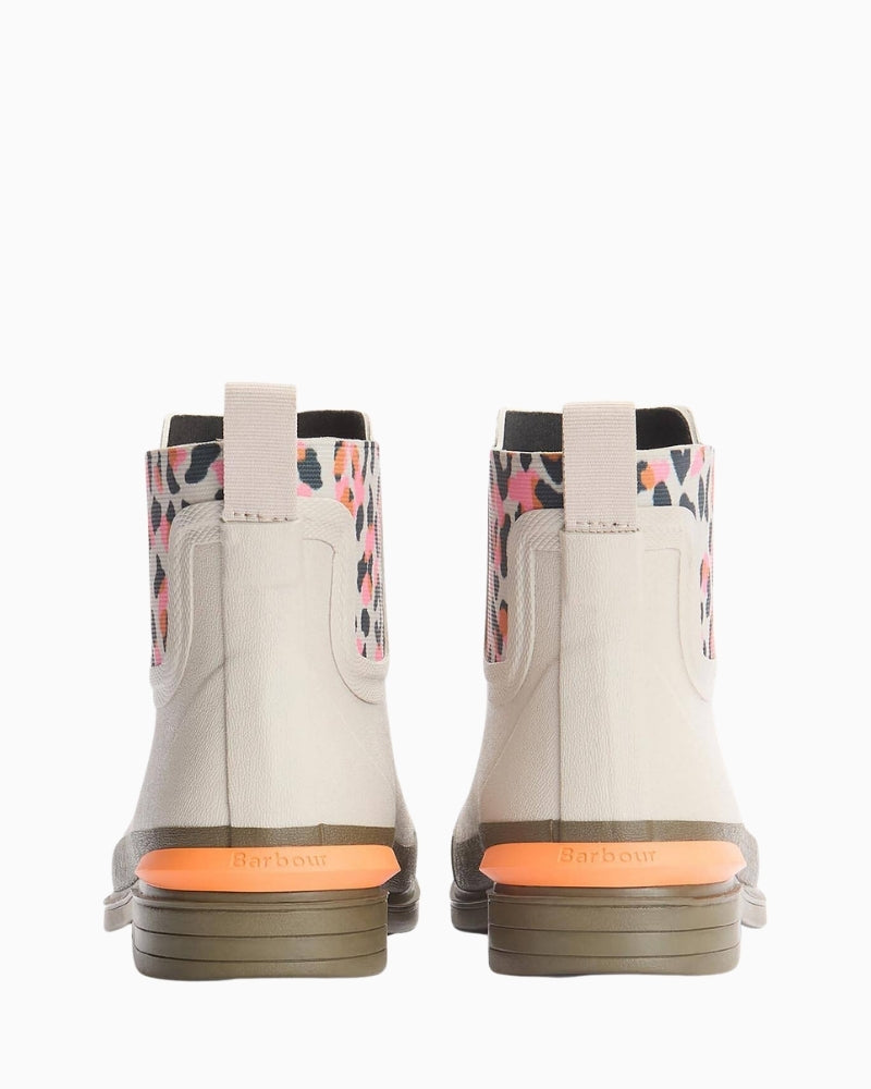 Barbour Abbeyfield packable ankle wellingtons beige back view – Áines Boutique