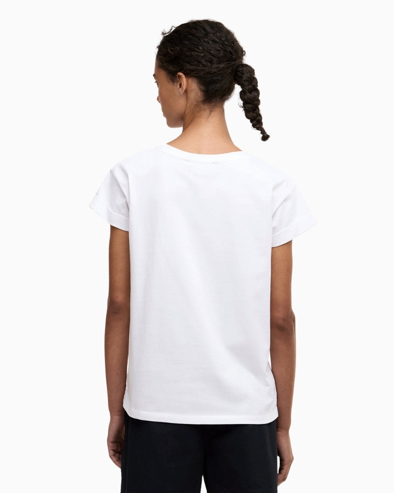 Barbour Bede t-shirt white back view woman wearing – Áines Boutique
