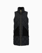 Black quilted Barbour Bernice gilet with teddy collar and tartan lining