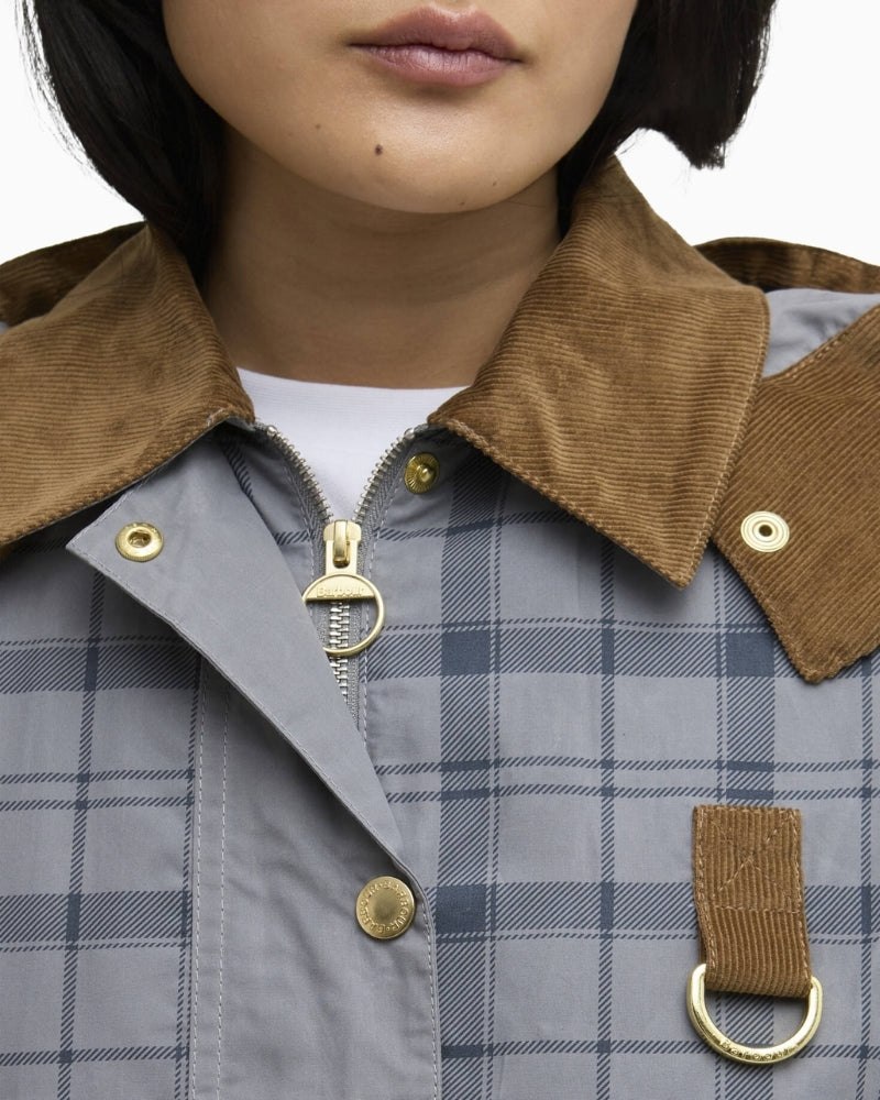 Close-up of Barbour Carnforth cord collar detail – Áines Boutique