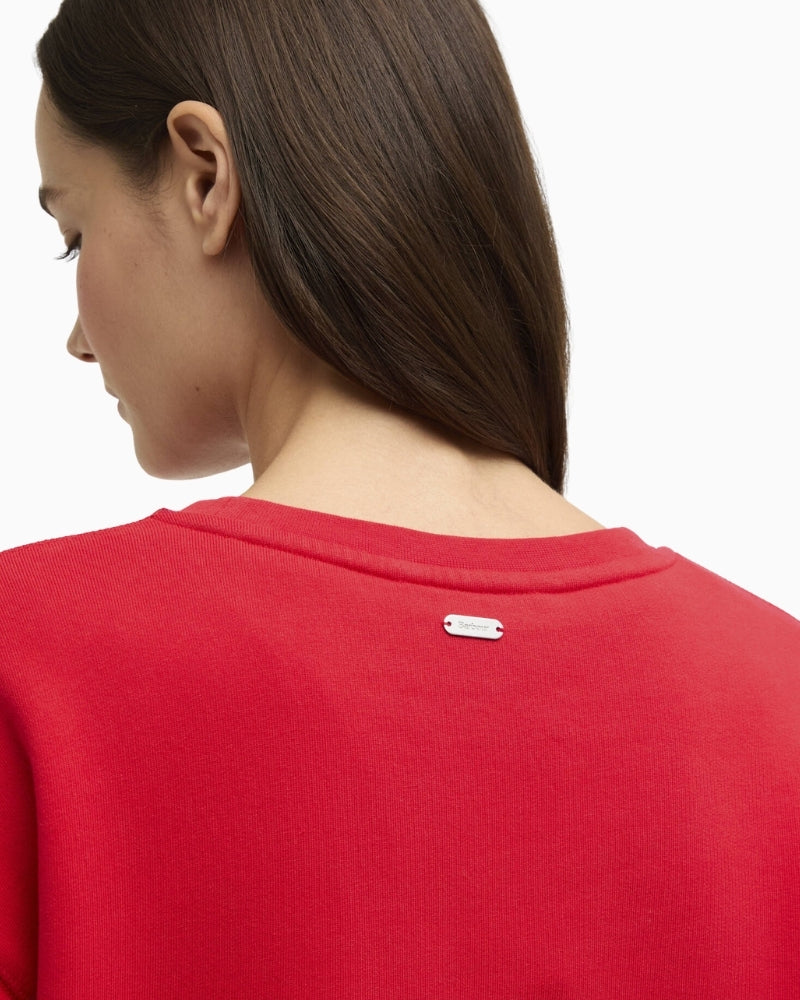 Barbour Hartland sweatshirt back neck metal ID bar detail – Áines Boutique