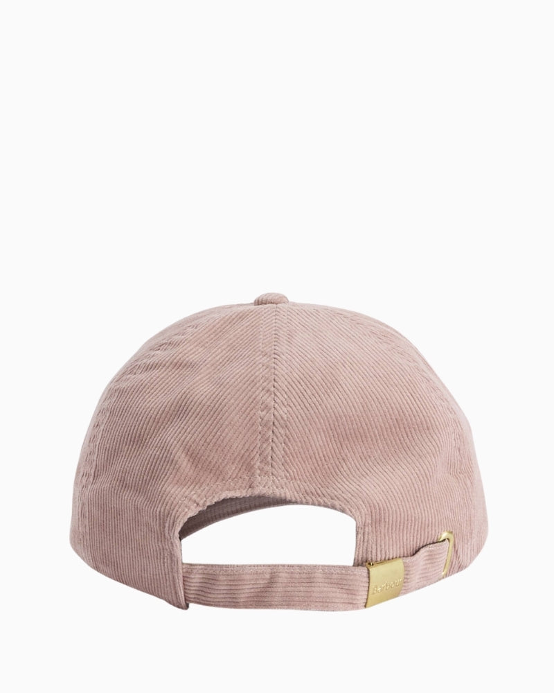 Barbour Oakley cord cap pink back view – Áines Boutique