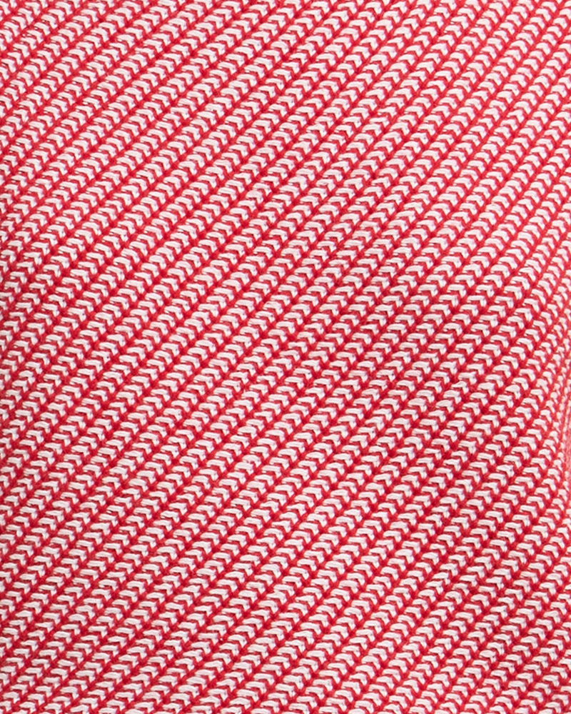 Barbour Amanda knitted vest red, close-up fabric view – Áines Boutique