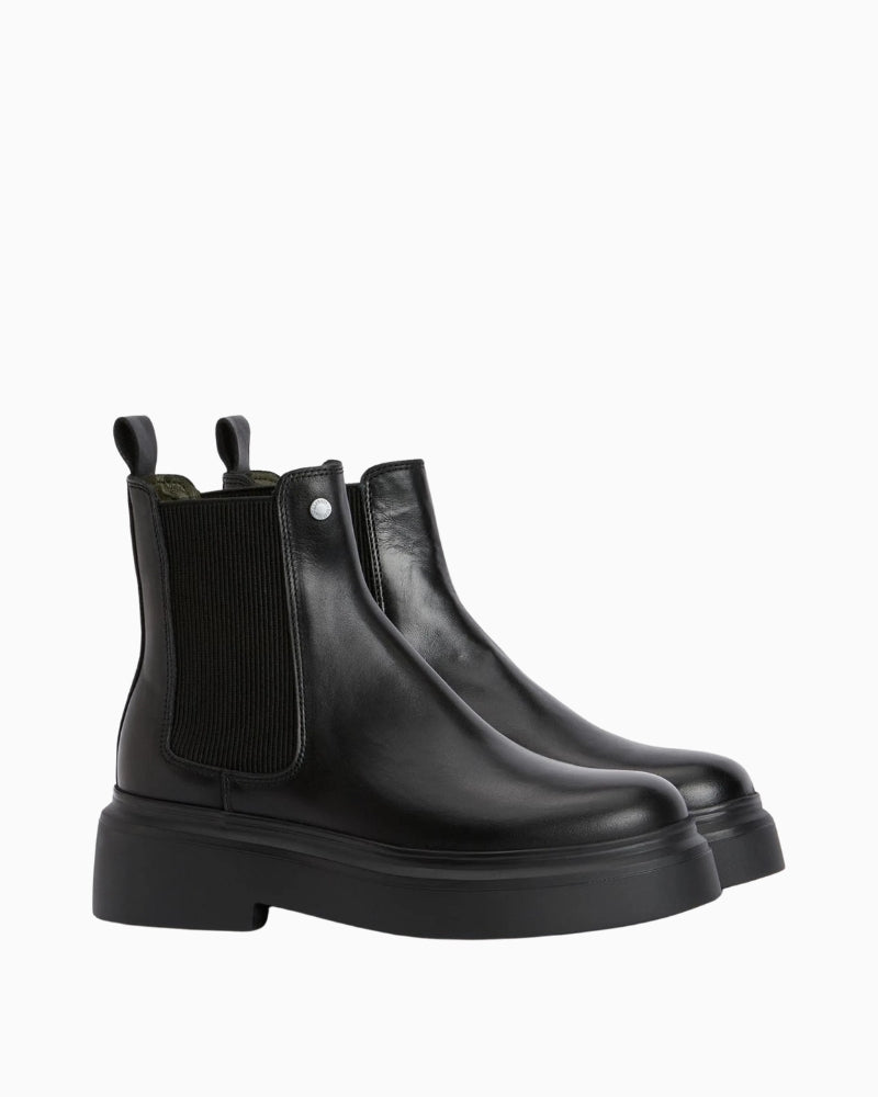 Barbour Celina Chelsea Boots in smooth black leather