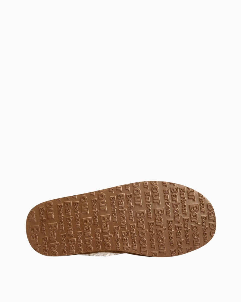 Outsole of Barbour Claudia Mule Slippers Tartan  showing Barbour logo