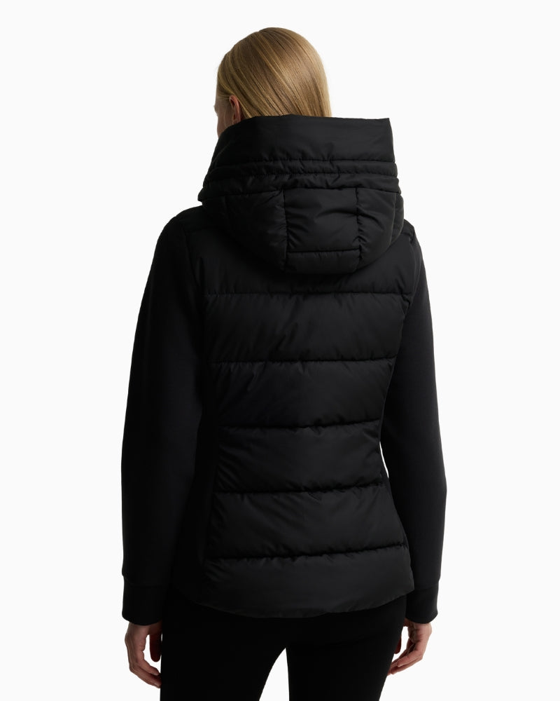 Barbour Conway Quilted Sweatshirt in Black hood detail