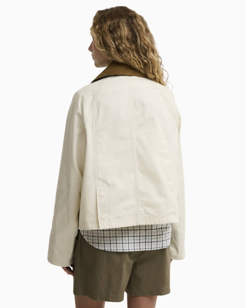 Barbour Cropped Beadnell casual jacket light pearl back view