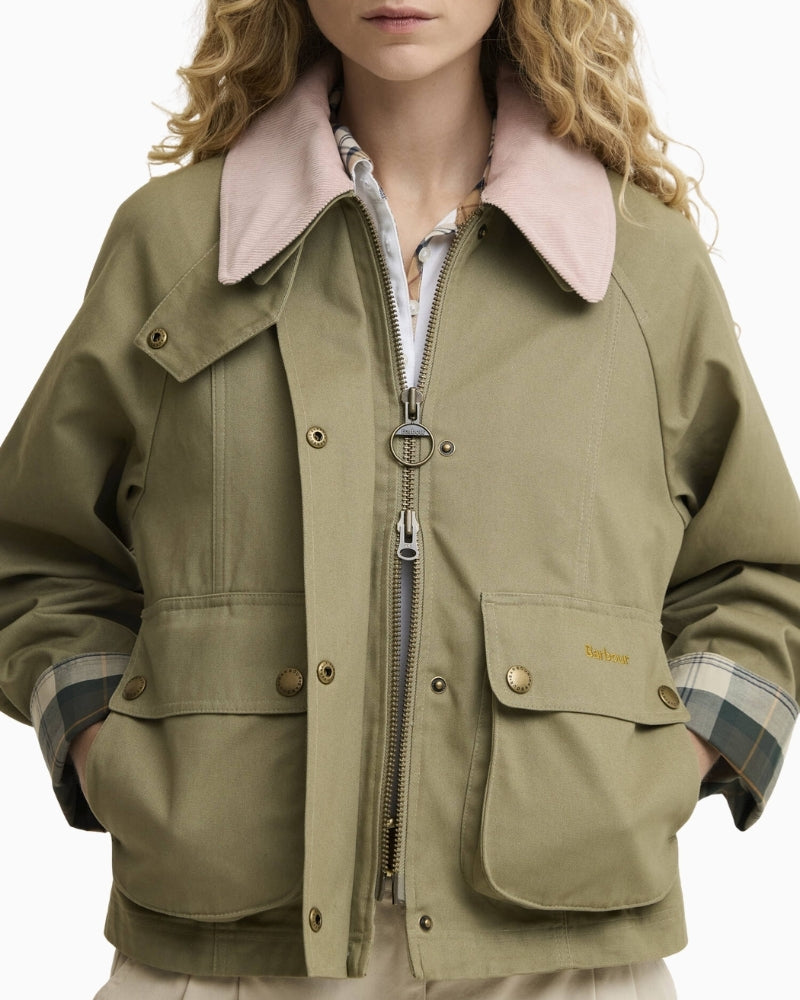 Barbour Cropped Beadnell casual jacket zip detail