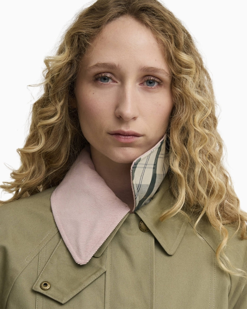 Barbour Cropped Beadnell casual jacket cord collar detail