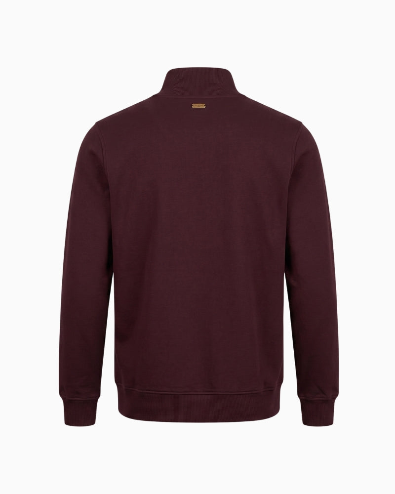 Barbour Cynthia Half Zip Sweatshirt in Bordeaux back view