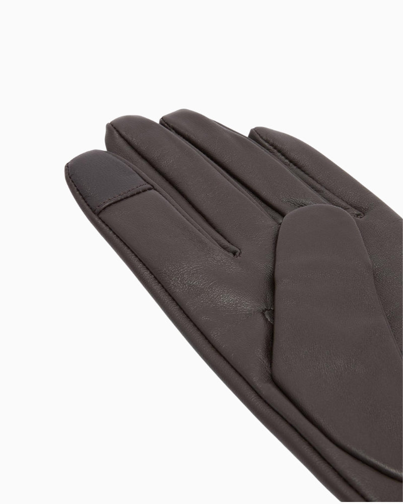 Close-up of soft sheepskin leather texture on Barbour gloves