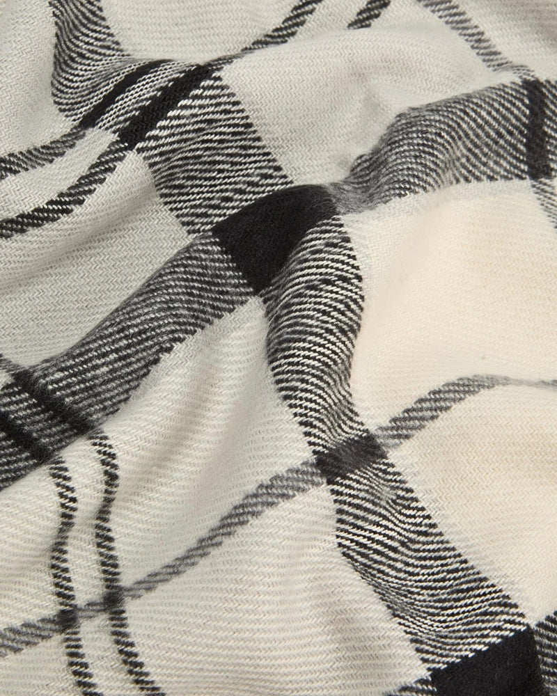 Closed-up of tartan scarf fabric