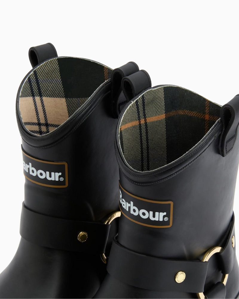 Close-up of the boot lining and stitching at the top edge