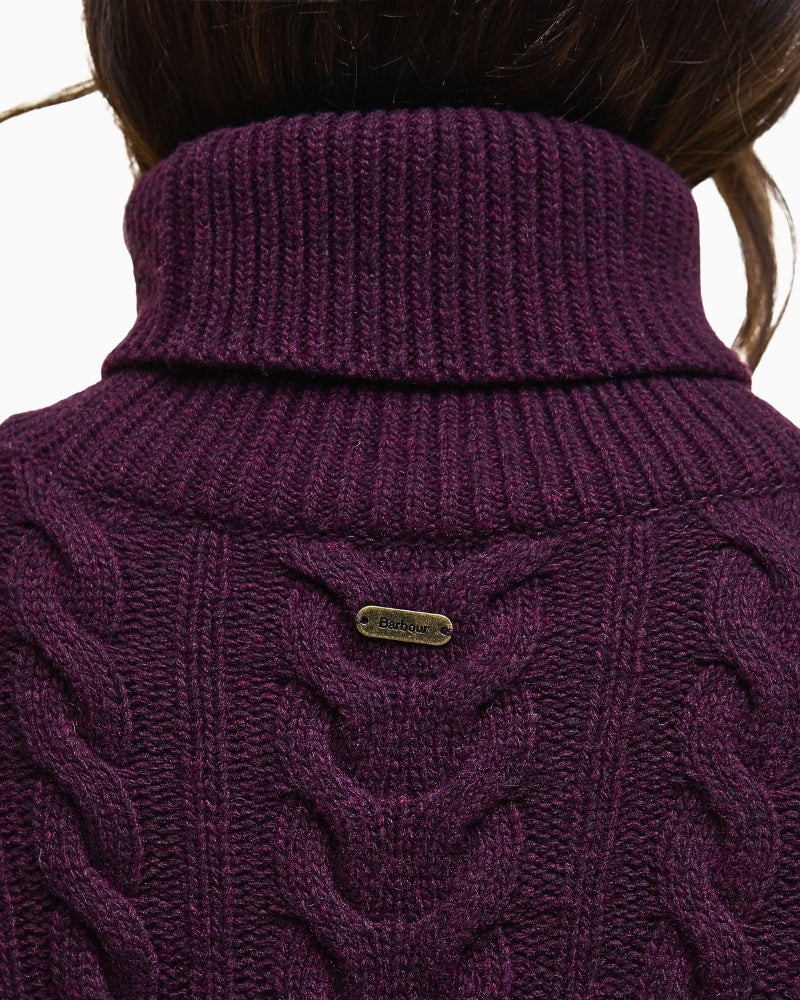 Barbour branding tag at the back neck on wool rollneck jumper
