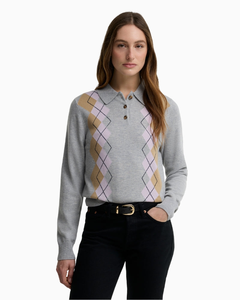 Barbour Fawne Jumper Grey front view