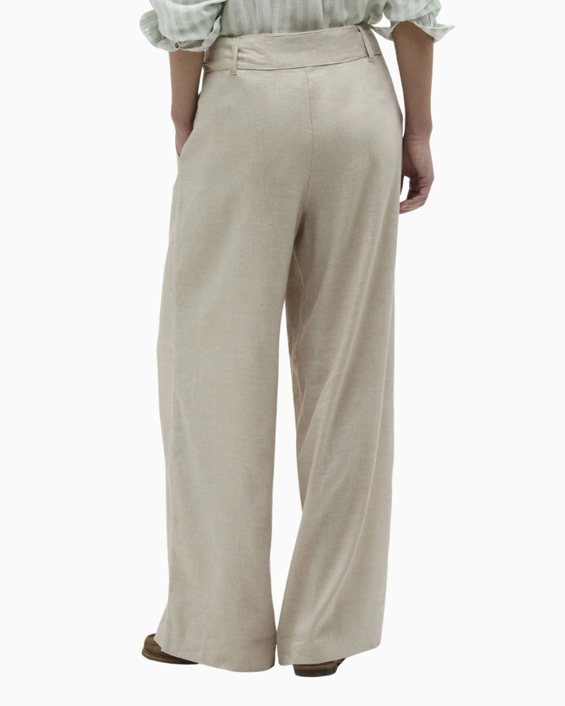 Barbour Gabby Wide-Leg Trousers beige back view