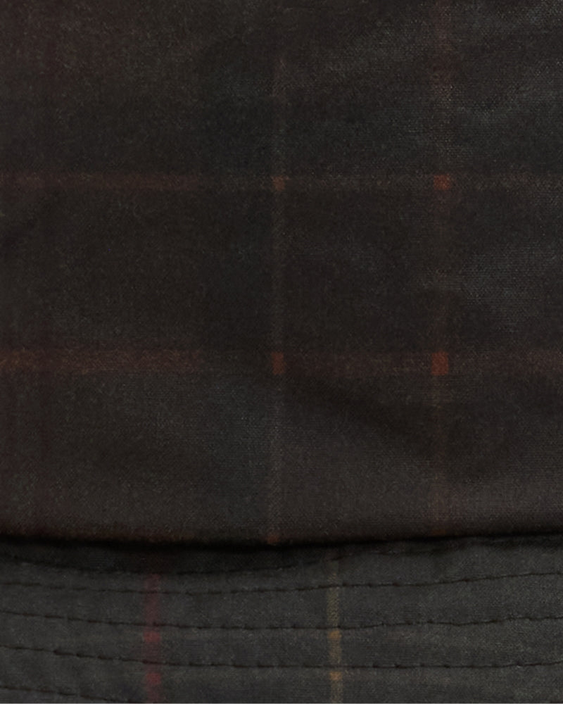 Barbour Haxelwood Bucket Hat in Tartan fabric detail