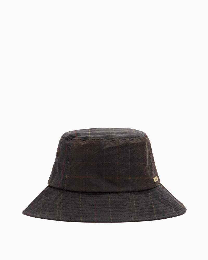 Barbour Haxelwood Bucket Hat in Tartan front angled view