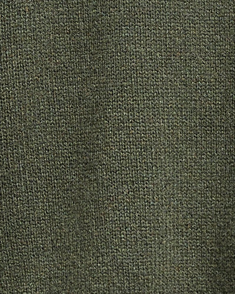 Barbour Ivybridge Jumper Olive fabric close-up