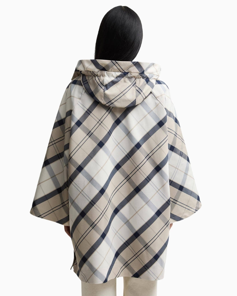 Barbour Kinsale tartan showerproof cape back view