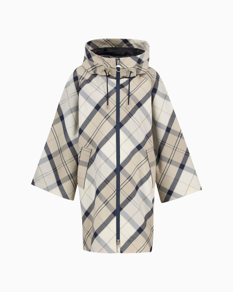 Barbour Kinsale tartan showerproof cape front view